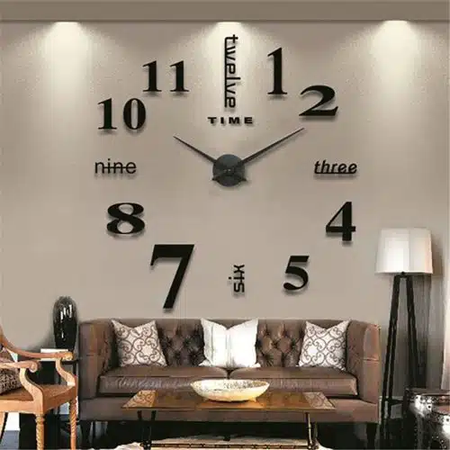 Ρολόι Τοίχου Numbers And Letters Black