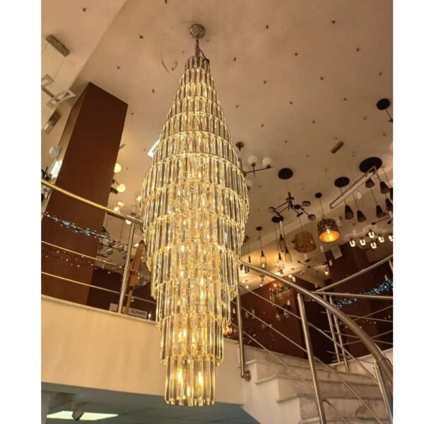 Κρεμαστό 77φωτο φωτιστικό E14x77 14 επιπέδων με χρώμιο σώμα & κρύσταλλα BLESSY ELMARK 1