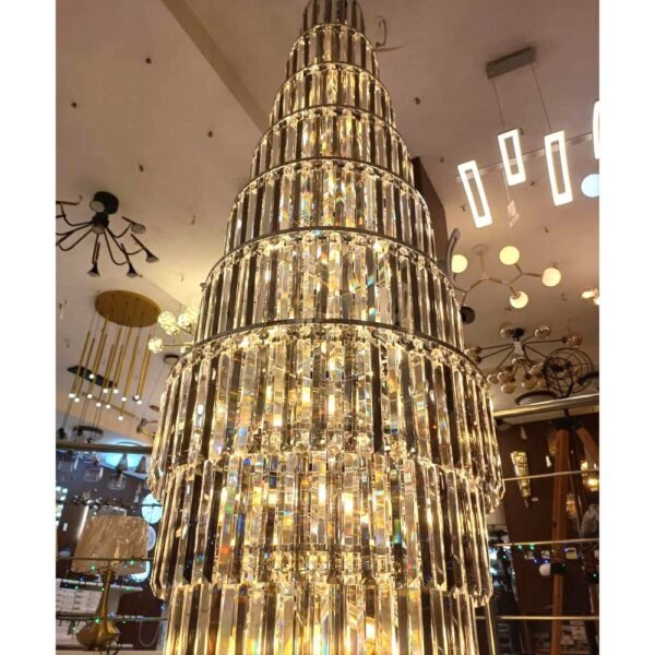 Κρεμαστό 77φωτο φωτιστικό E14x77 14 επιπέδων με χρώμιο σώμα & κρύσταλλα BLESSY ELMARK 4