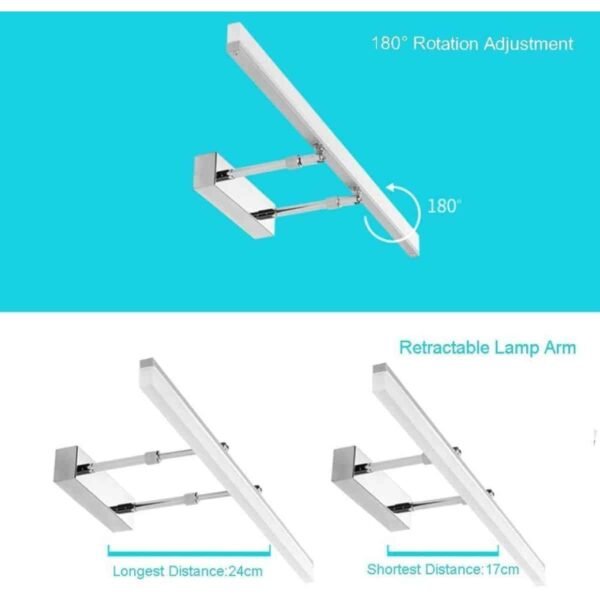 LED Ρυθμιζόμενο Φωτιστικό Λουτρού W cm K