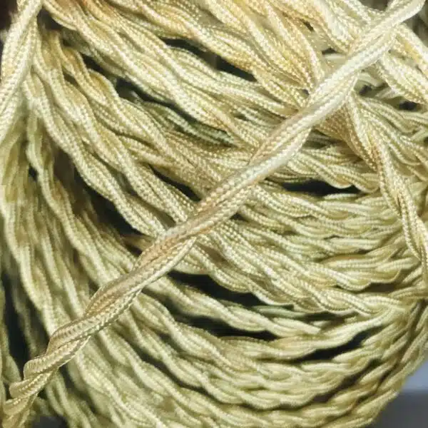 2x0 75mm² Στριφτό Υφασμάτινο Καλώδιο Χρυσό Γυαλιστερό