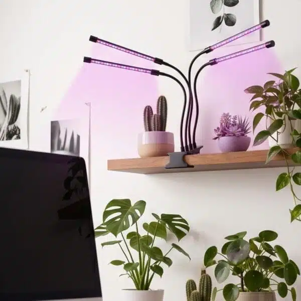 100497 Grow Light LED Ανάπτυξης Φυτών Γλάστρας Με 4 Κινούμενες Κεφαλές Βάση Μανταλάκι 3