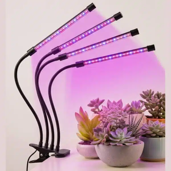 100497 Grow Light LED Ανάπτυξης Φυτών Γλάστρας Με 4 Κινούμενες Κεφαλές Βάση Μανταλάκι