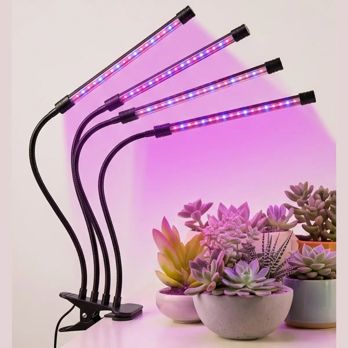 100497 Grow Light LED Ανάπτυξης Φυτών Γλάστρας Με 4 Κινούμενες Κεφαλές Βάση Μανταλάκι