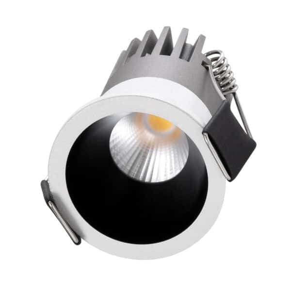 GloboStar® MICRO-S 60234 Χωνευτό LED Spot Downlight TrimLess Φ4cm 5W 650lm 38° AC 220-240V IP20 Φ4 x Υ5.9cm - Στρόγγυλο - Λευκό με Μαύρο Κάτοπτρο - Φυσικό Λευκό 4500K - Bridgelux COB - 5 Years Warranty | 17,38 €