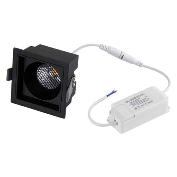 GloboStar® PLUTO-M 60275 Χωνευτό LED Spot Downlight TrimLess Μ8.4xΠ8.4cm 10W 1250lm 38° AC 220-240V IP20 Μ8.4 x Π8.4 x Υ5.9cm - Τετράγωνο - Μαύρο & Anti-Glare HoneyComb - Θερμό Λευκό 2700K - Bridgelux COB - 5 Years Warranty | 20,40 €