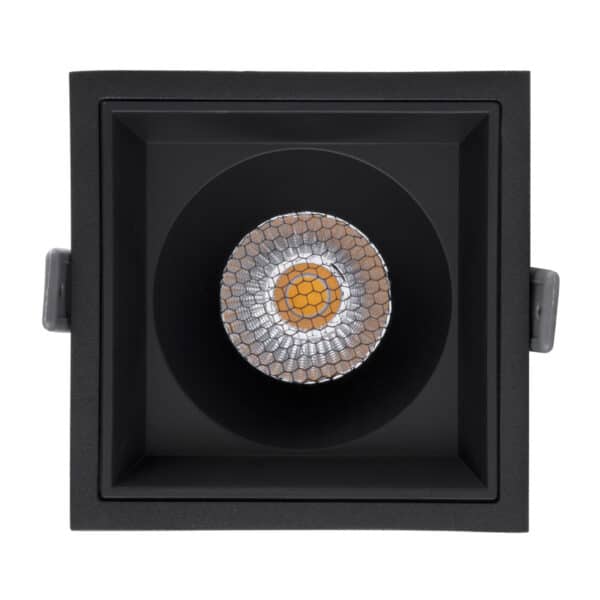 GloboStar® PLUTO-B 60280 Χωνευτό LED Spot Downlight TrimLess Μ10.4xΠ10.4cm 15W 1950lm 38° AC 220-240V IP20 Μ10.4 x Π10.4 x Υ6.5cm - Τετράγωνο - Μαύρο & Anti-Glare HoneyComb - Φυσικό Λευκό 4500K - Bridgelux COB - 5 Years Warranty | 26,02 €