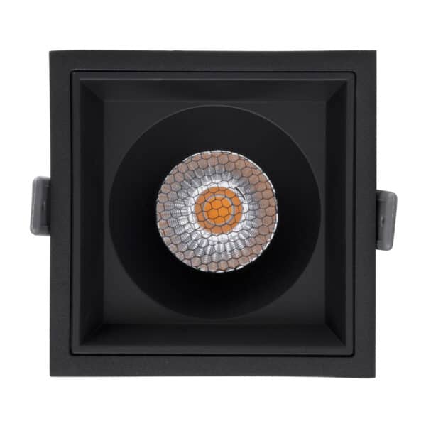 GloboStar® PLUTO-B 60281 Χωνευτό LED Spot Downlight TrimLess Μ10.4xΠ10.4cm 15W 1875lm 38° AC 220-240V IP20 Μ10.4 x Π10.4 x Υ6.5cm - Τετράγωνο - Μαύρο & Anti-Glare HoneyComb - Θερμό Λευκό 2700K - Bridgelux COB - 5 Years Warranty | 26,02 €