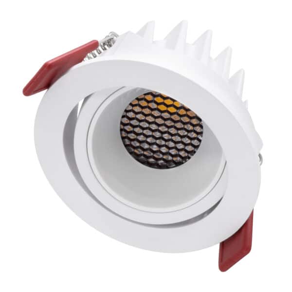 GloboStar® LEO-R 60284 Χωνευτό LED Spot Downlight TrimLess Φ8.5cm 10W 1300lm 38° AC 220-240V IP20 Φ8.5 x Υ6.6cm - Στρόγγυλο - Κινούμενο - Λευκό & Anti-Glare HoneyComb - Φυσικό Λευκό 4500K - Bridgelux COB - 5 Years Warranty | 29,03 €