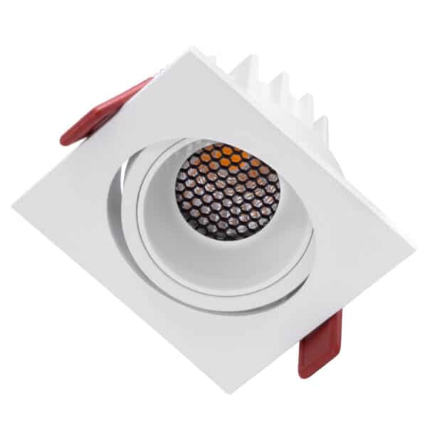 GloboStar® LEO-SQ 60291 Χωνευτό LED Spot Downlight TrimLess Μ8.5xΠ8.5cm 10W 1250lm 38° AC 220-240V IP20 Μ8.5 x Π8.5 x Υ6.6cm - Τετράγωνο - Κινούμενο - Λευκό & Anti-Glare HoneyComb - Θερμό Λευκό 2700K - Bridgelux COB - 5 Years Warranty | 29,03 €