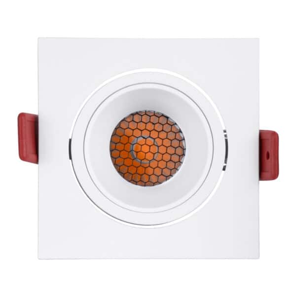 GloboStar® LEO-SQ 60291 Χωνευτό LED Spot Downlight TrimLess Μ8.5xΠ8.5cm 10W 1250lm 38° AC 220-240V IP20 Μ8.5 x Π8.5 x Υ6.6cm - Τετράγωνο - Κινούμενο - Λευκό & Anti-Glare HoneyComb - Θερμό Λευκό 2700K - Bridgelux COB - 5 Years Warranty | 29,03 €