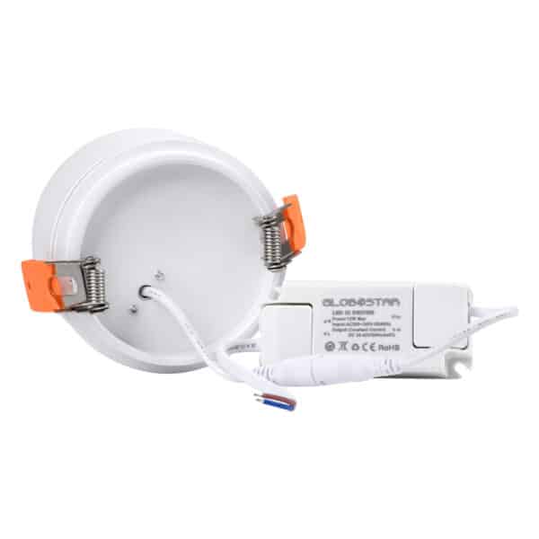 GloboStar® OMEGA-R 60295 Χωνευτό LED Spot Downlight TrimLess Φ10cm 12W 1500lm 36° AC 220-240V IP20 Φ10 x Υ8.2cm - Στρόγγυλο - Λευκό - Θερμό Λευκό 2700K - Bridgelux COB - 5 Years Warranty | 47,16 €