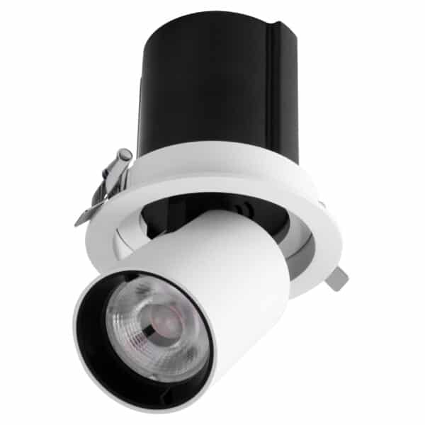 GloboStar® VIRGO-M 60307 Χωνευτό LED Spot Downlight TrimLess Φ11cm 12W 1500lm 36° AC 220-240V IP20 Φ11cm x Υ11.5cm - Στρόγγυλο - Λευκό με Μαύρο Κάτοπτρο - Θερμό Λευκό 2700K - Bridgelux COB - 5 Years Warranty | 42,84 €