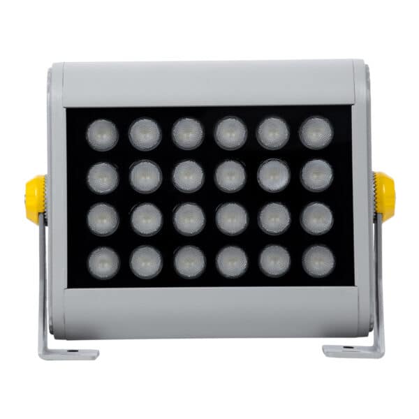 GloboStar® FLOOD-HENA 90638 Προβολέας Wall Washer για Φωτισμό Κτιρίων LED 24W 2160lm 30° AC 220-240V Αδιάβροχο IP65 Μ22.5 x Π6 x Υ16.5cm Θερμό Λευκό 3000K - Ασημί - 3 Years Warranty | 69,17 €