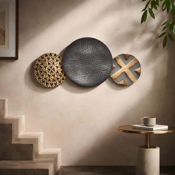 98085 Μεταλλικό Διακοσμητικό Τοίχου Spheres 91X7X47CM
