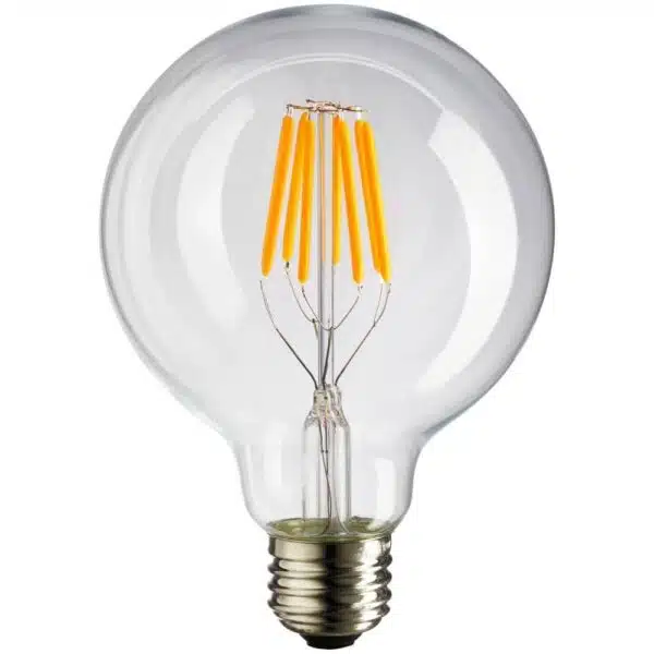 LED Filament Λάμπα E27 G125 12W 1200 lm Διάφανο Γυαλί Θερμό Λευκό 2800K