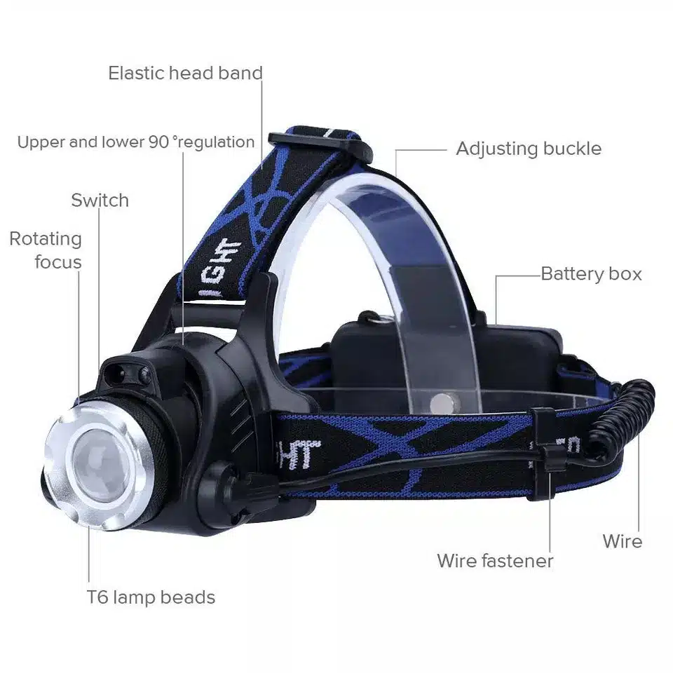 LED Super bright Φακός Κεφαλής Zoomable T6 5