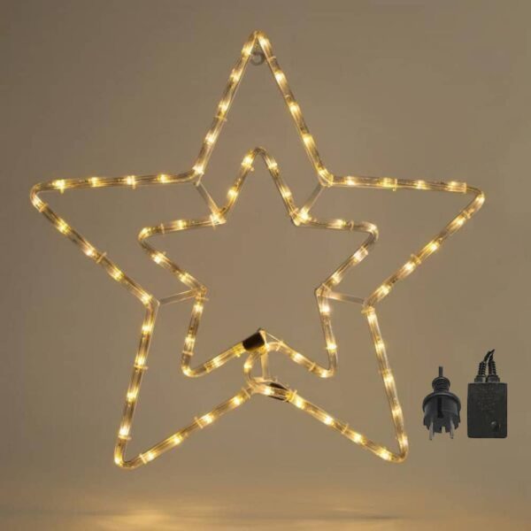 LED Διπλό Αστέρι Φωτοσωλήνας IP44 Θερμό Λευκό 56Χ56