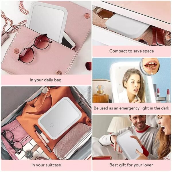 LED Επαναφορτιζόμενος Φωτιζόμενος Καθρέφτης Μακιγιάζ 4
