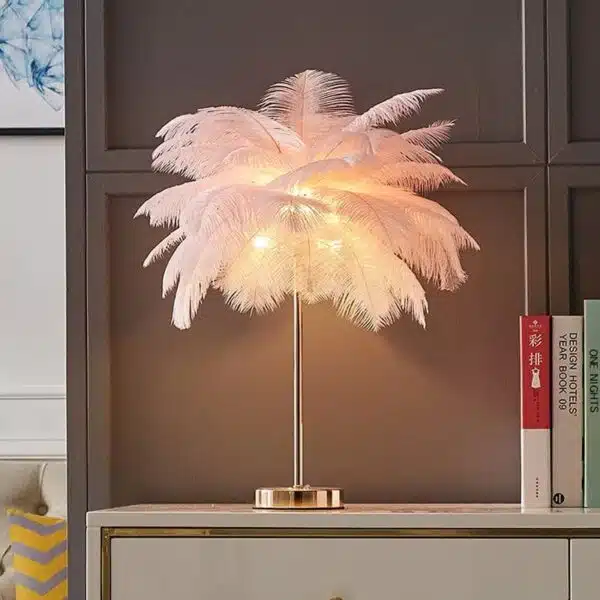 Roma A Feather Επιτραπέζιο Φωτιστικό με πούπουλο 1ΧΕ14 D40 (5)