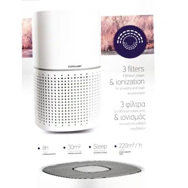 EUROLAMP Ιονιστης Καθαριστης Αερα Λευκος 50w 1