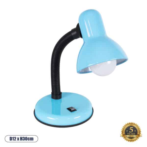 GloboStar® STUDENT BLUE 01532 Μοντέρνο Επιτραπέζιο Φωτιστικό Γραφείου Μονόφωτο 1 x E27 Θαλασσί με Λευκό Μεταλλικό με Διακόπτη ΟN/OFF Καμπάνα Φ12 x Υ32cm | 6,52 €