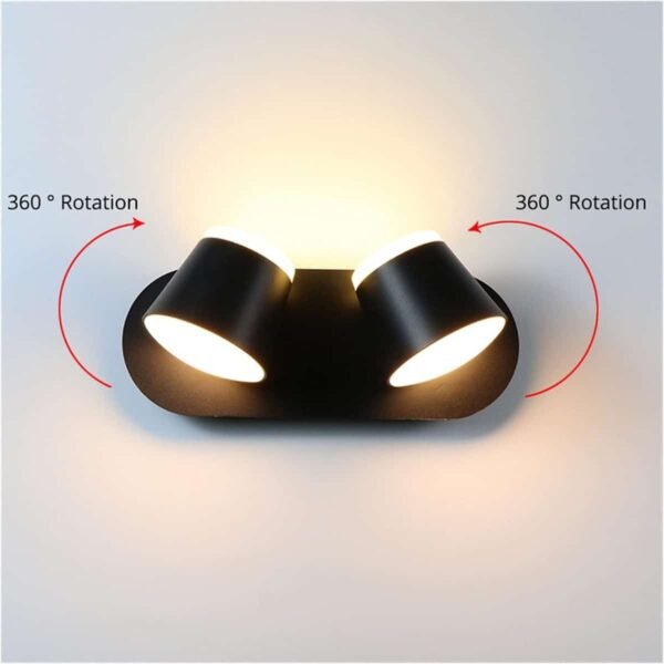 100248 Mason Διπλή Μεταλλική Απλίκα LED 12W 4000K Μαύρο - Image 3