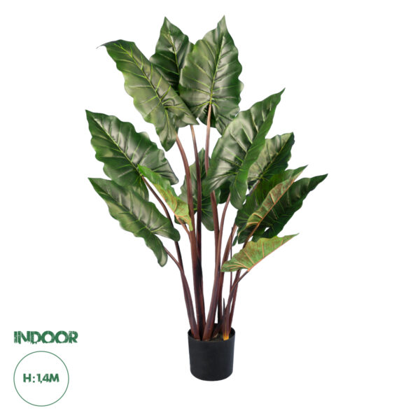 GloboStar® Artificial Garden RAINBOW TARO 20055 Τεχνητό Διακοσμητικό Φυτό Κολοκασία Υ140cm | 177,27 €