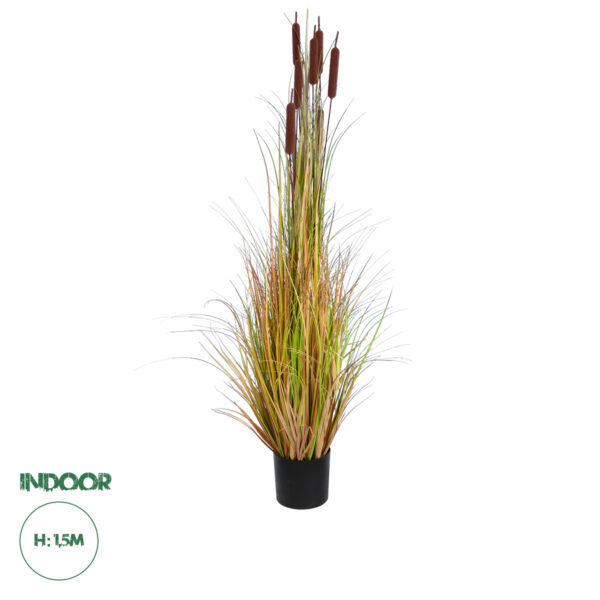 GloboStar® Artificial Garden TYPHA ANGUSTIFOLIA GRASS 20114 Τεχνητό Διακοσμητικό Φυτό Γρασίδι της Τύφας Υ150cm | 113,30 €