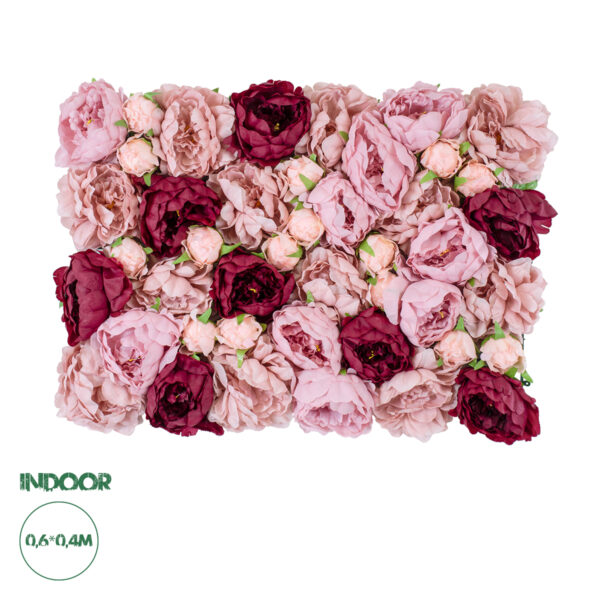 GloboStar® Artificial Garden ROSES STORY 20355 Τεχνητό Διακοσμητικό Πάνελ Λουλουδιών - Κάθετος Κήπος σύνθεση Ροζ & Βυσσινί Τριαντάφυλλα Μ40 x Π60 x Υ8cm | 54,77 €