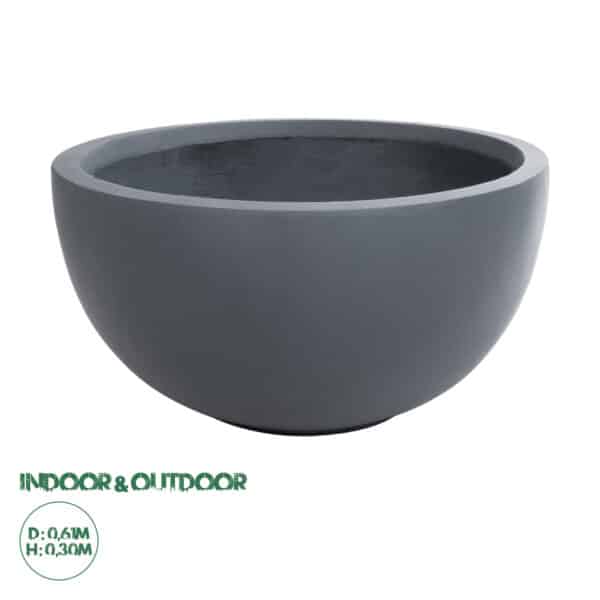 GloboStar® Artificial Garden BALTIMORE 20697 Διακοσμητικό Πολυεστερικό Τσιμεντένιο Κασπώ Γλάστρα - Flower Pot Γκρι Φ61 x Υ30cm | 93,74 €