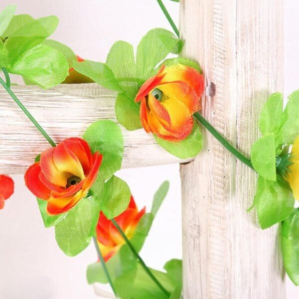 cm Γιρλάντα Τεχνητό Φυτό με τμχ Τριαντάφυλλα (Μικρά) Πορτοκαλί