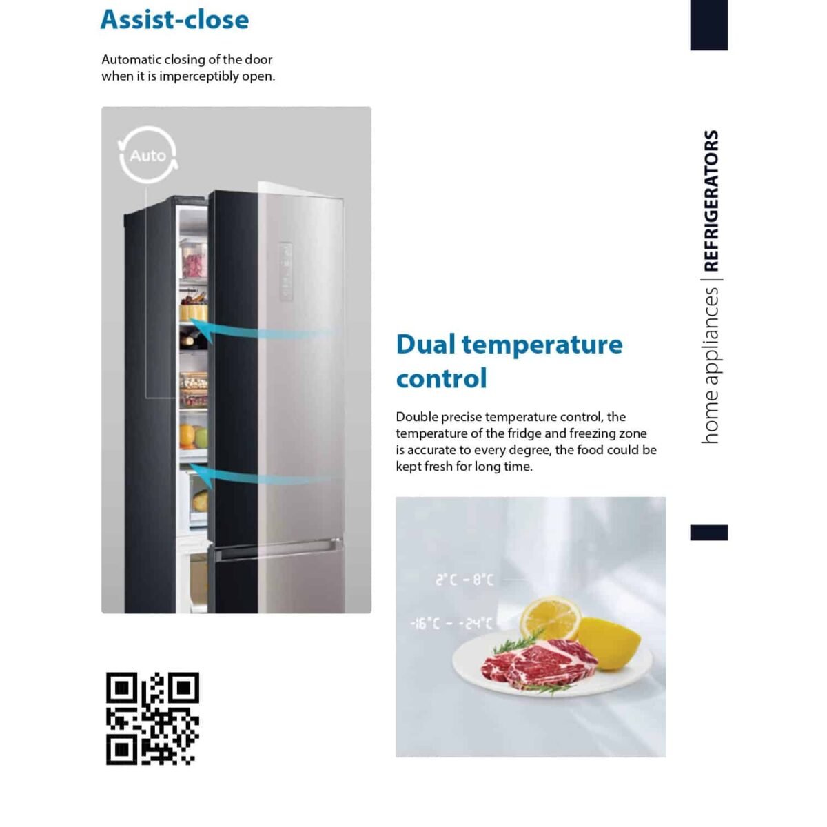 Elmark EL-403R Ψυγείο/Καταψύκτης Combi No Frost 310L Inox Ύψους 1.88m (Produced for ELMARK by Midea) - Image 3