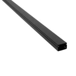 2m. 12X12 PLASTIC CABLE TRUNKING CT2 BLACK