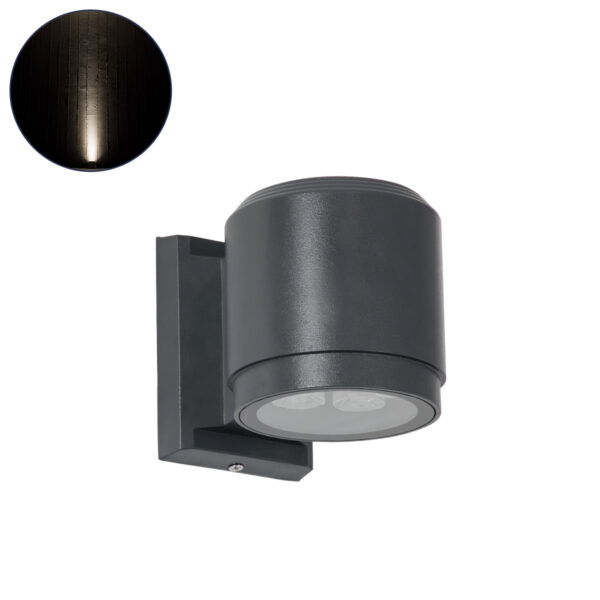 GloboStar® WALLLIGHT-SONA 90482 Φωτιστικό Τοίχου - Απλίκα LED 12W 1140lm 5° DC 24V Αδιάβροχο IP67 Μ9.5 x Π13 x Υ11cm Φυσικό Λευκό 4500K - Γκρι Ανθρακί - 3 Years Warranty | 96,84 €