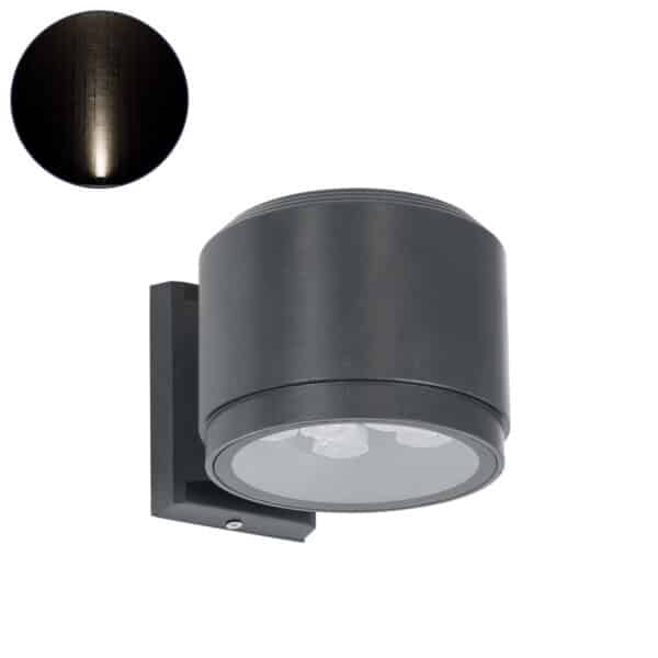 GloboStar® WALLLIGHT-GONA 90484 Φωτιστικό Τοίχου - Απλίκα LED 24W 2280lm 5° DC 24V Αδιάβροχο IP67 Μ13 x Π16.5 x Υ5cm Φυσικό Λευκό 4500K - Γκρι Ανθρακί - 3 Years Warranty | 134,04 €