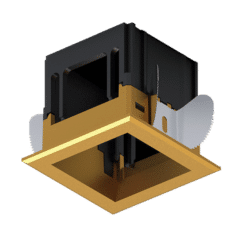 MODENA 1 MODULE RECESSED BOX WITH FRAME BRASS