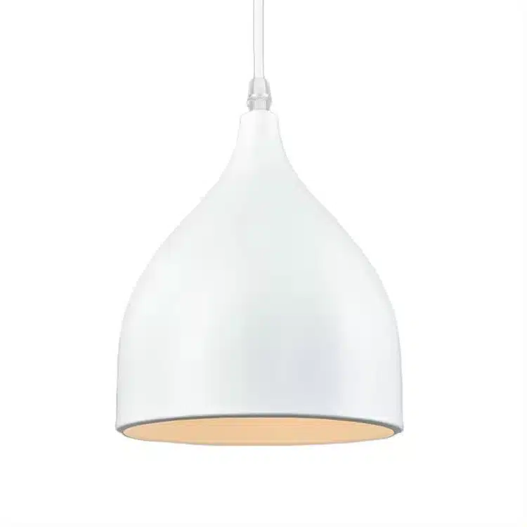 100014WH PEAR Κρεμαστό Φωτιστικό Οροφής Μονόφωτο 1xE27 Μεταλλικό Λευκό Καμπάνα Φ17 x Υ18cm - Image 2