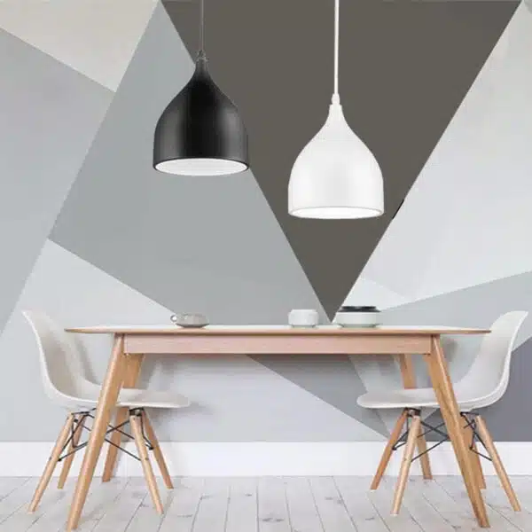 100014WH PEAR Κρεμαστό Φωτιστικό Οροφής Μονόφωτο 1xE27 Μεταλλικό Λευκό Καμπάνα Φ17 x Υ18cm - Image 3
