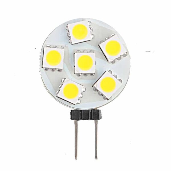 Λάμπα LED 1.2watt G4 6SMD 12VDC Ψυχρό Λευκό | 0,00 €