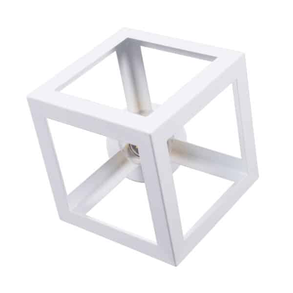 GloboStar® CUBE 00800 Μοντέρνο Φωτιστικό Οροφής Μονόφωτο Λευκό Μεταλλικό Πλέγμα Φ25 x Y25cm | 15,07 €