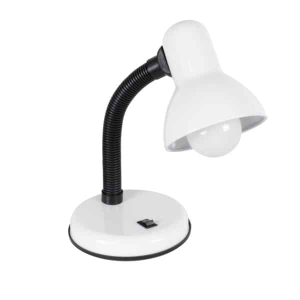 GloboStar® STUDENT WHITE 01531 Μοντέρνο Επιτραπέζιο Φωτιστικό Γραφείου Μονόφωτο 1 x E27 Λευκό Μεταλλικό με Διακόπτη ΟN/OFF Καμπάνα Φ12 x Υ32cm | 6,52 €