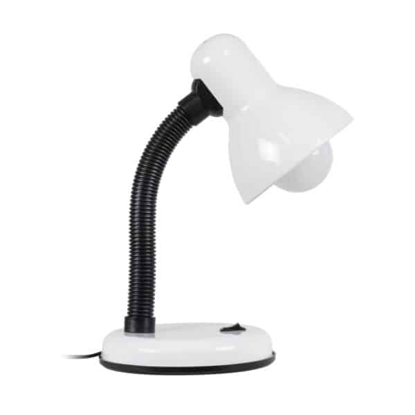 GloboStar® STUDENT WHITE 01531 Μοντέρνο Επιτραπέζιο Φωτιστικό Γραφείου Μονόφωτο 1 x E27 Λευκό Μεταλλικό με Διακόπτη ΟN/OFF Καμπάνα Φ12 x Υ32cm | 6,52 €