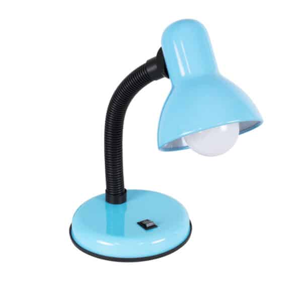 GloboStar® STUDENT BLUE 01532 Μοντέρνο Επιτραπέζιο Φωτιστικό Γραφείου Μονόφωτο 1 x E27 Θαλασσί με Λευκό Μεταλλικό με Διακόπτη ΟN/OFF Καμπάνα Φ12 x Υ32cm | 6,52 €