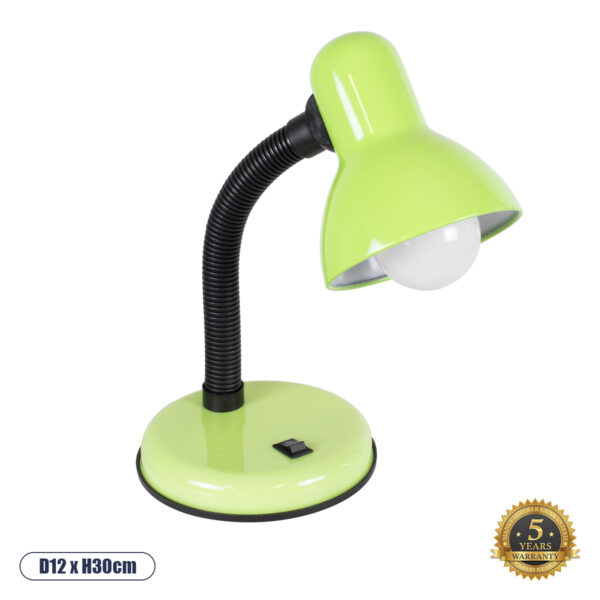 GloboStar® STUDENT GREEN 01533 Μοντέρνο Επιτραπέζιο Φωτιστικό Γραφείου Μονόφωτο 1 x E27 Πράσινο με Λευκό Μεταλλικό με Διακόπτη ΟN/OFF Καμπάνα Φ12 x Υ32cm | 6,52 €