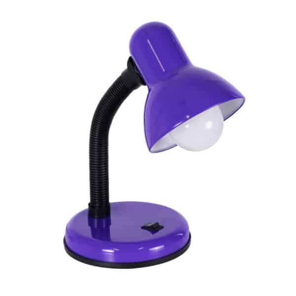 GloboStar® STUDENT PURPLE 01537 Μοντέρνο Επιτραπέζιο Φωτιστικό Γραφείου Μονόφωτο 1 x E27 Μωβ με Λευκό Μεταλλικό με Διακόπτη ΟN/OFF Καμπάνα Φ12 x Υ32cm | 6,52 €