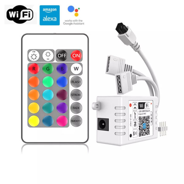 100857 Ασύρματος WiFi LED RGB Controller Smart Home με 2 Εξόδους και Χειριστήριο IR 12-24V 288W | 13,36 €