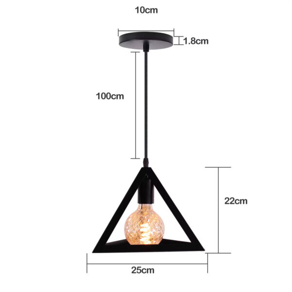 101321 PYRAMID Μεταλλικό Κρεμαστό φωτιστικό 1ΧΕ27 25cm | 15,00 €