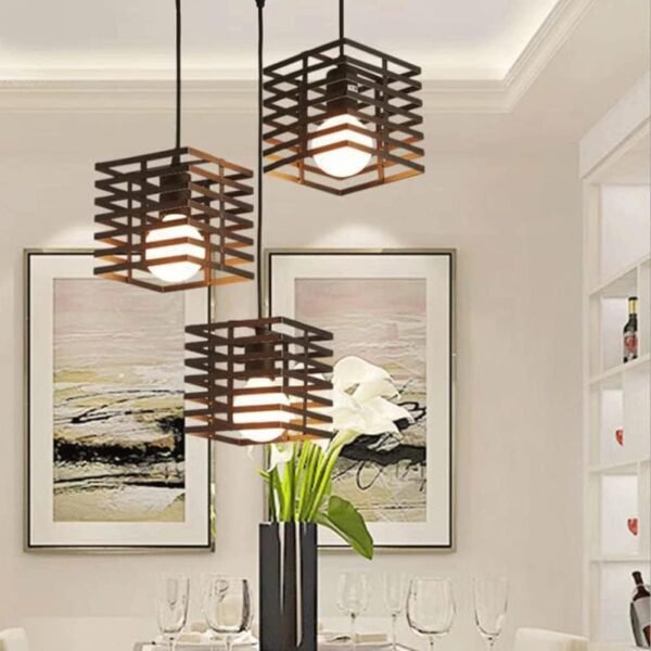 101322 CAROLINE Μεταλλικό Κρεμαστό φωτιστικό 1ΧΕ27 16x16cm - Image 5