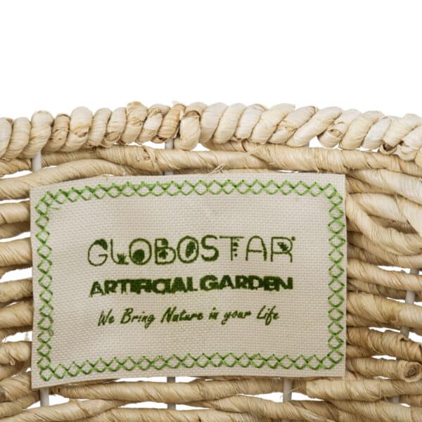 GloboStar® Artificial Garden LIMNOS 20299 Διακοσμητικό Πλεκτό Καλάθι - Κασπώ Γλάστρα - Flower Pot Μπεζ Φ26cm x Υ42cm | 26,19 €